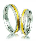 White gold & yellow gold wedding rings 5mm (code A143)